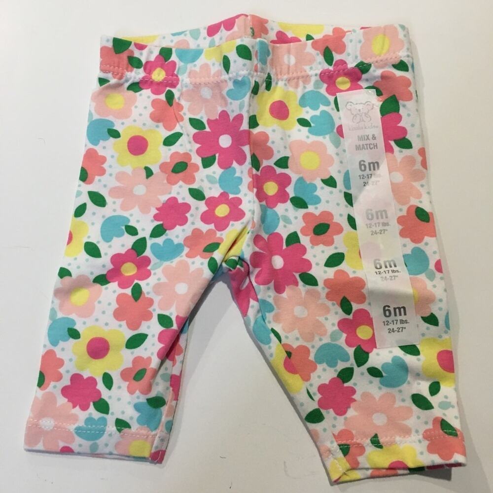 NWT Girls Leggings Sz 6 m Floral Print Leggings